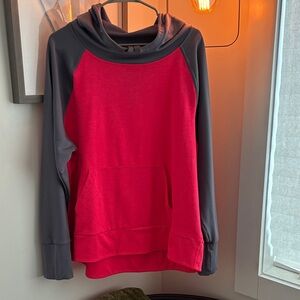 Hanes Women's Cowl Neck Sweater in Pink and Gray